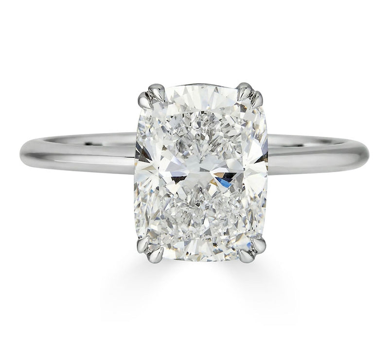 Vida Lab Diamonds 3.00 cttw Cushion Cut Ring, 14K White Gold — View 2