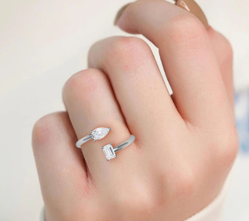 Vida Lab Diamonds 0.50 cttw Wrap Ring, 14K White Gold — View 8