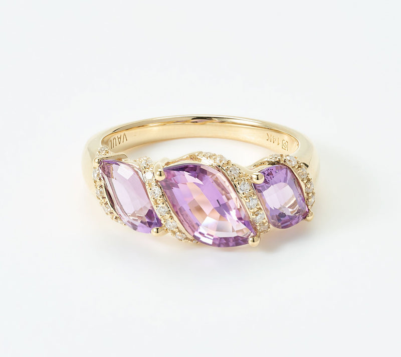 Vault Discoveries Flame Cut Ring, 14K Yellow Gold — View 2