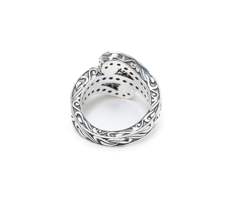 Third Person Sterling Silver Ombre Gemstone Swirl Ring — View 2