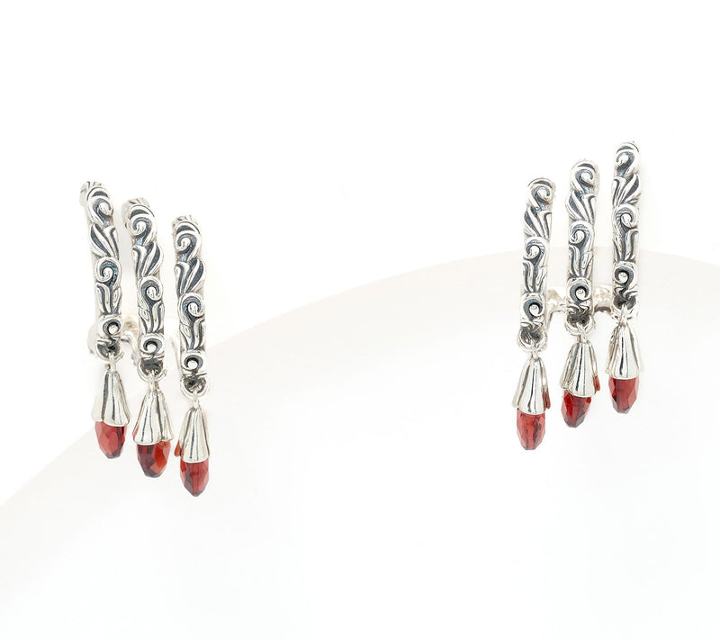 Third Person Sterling Silver Wild Child Briolette Hoop Earrings — View 10