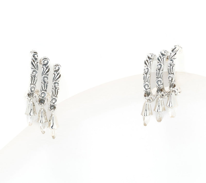 Third Person Sterling Silver Wild Child Briolette Hoop Earrings — View 11