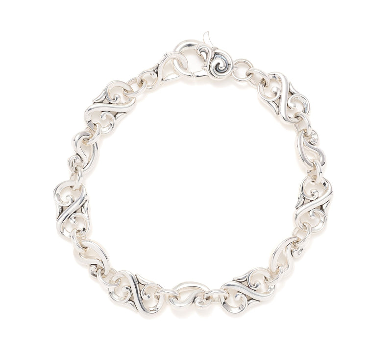 Third Person Sterling Silver Creative Soul Swirl Link Bracelet, 17g — Main view