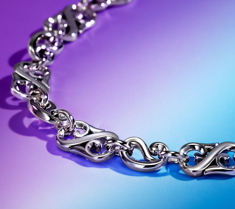 Third Person Sterling Silver Creative Soul Swirl Link Bracelet, 17g — View 4