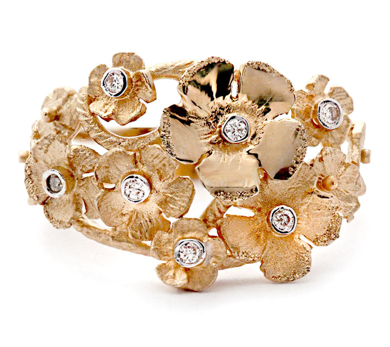 Adi Paz 14K Gold Diamond Accent Flower Ring — View 5