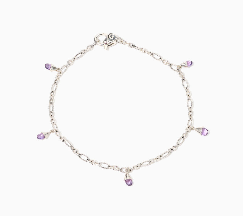 Third Person Sterling Silver Wild Child Briolette Anklet, 5.8g — View 3