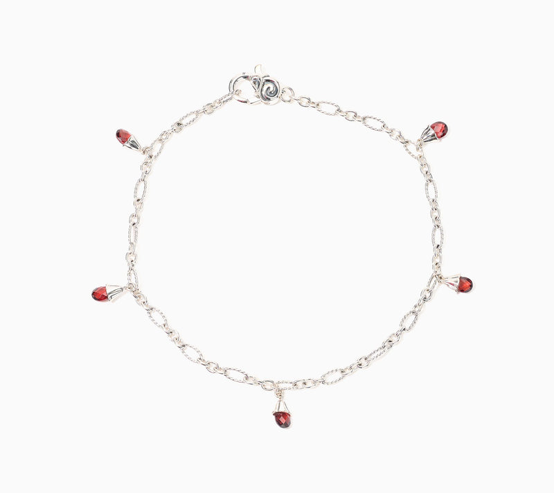 Third Person Sterling Silver Wild Child Briolette Anklet, 5.8g — View 5