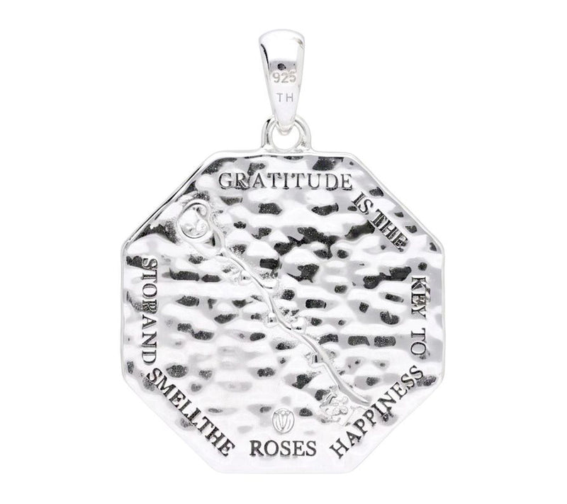 Goddaughters Sterling Topaz Gratitude Rose Medallion Pendant — View 3