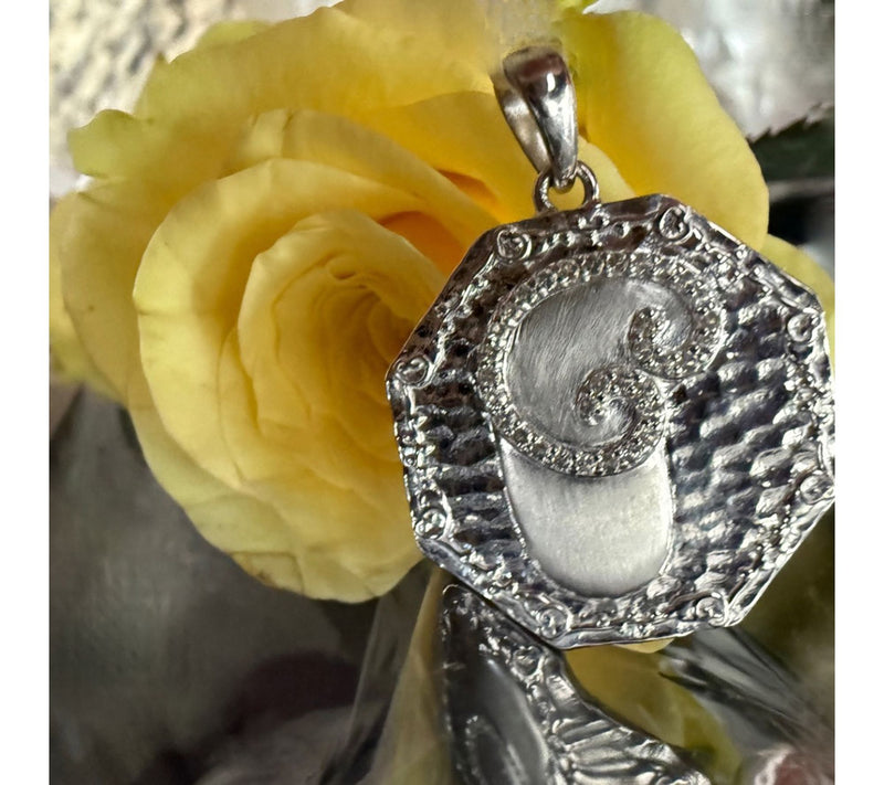 Goddaughters Sterling Topaz Gratitude Rose Medallion Pendant — View 6