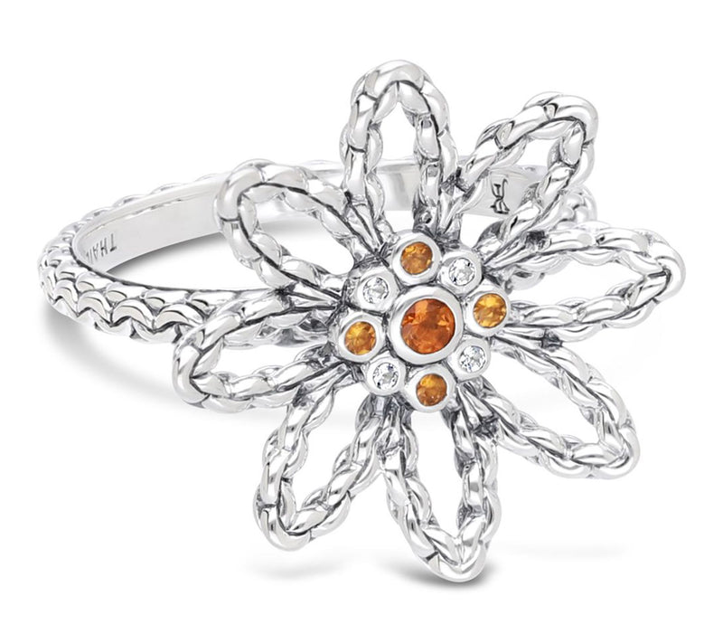 Tiffany Kay Studio Sterling Citrine & Topaz Spring Flower Ring — Main view