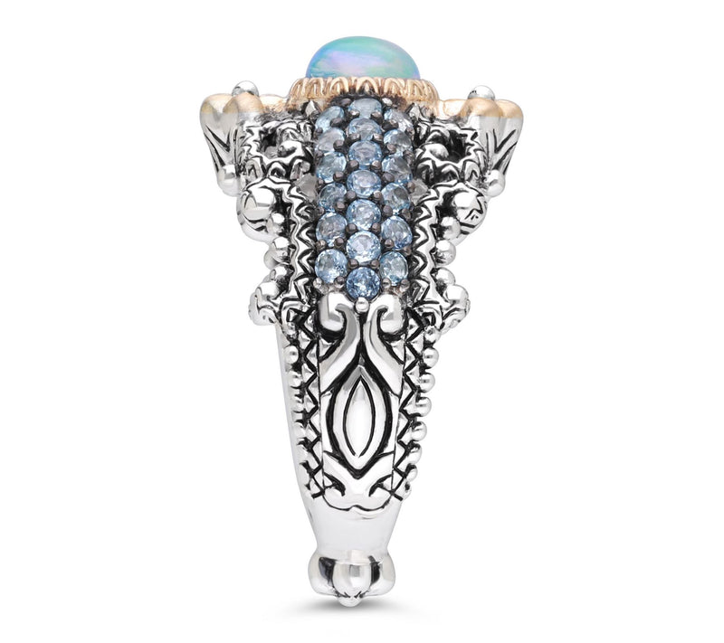 Barbara Bixby Sterling & 18K Gold Opal & TopazRing — View 3