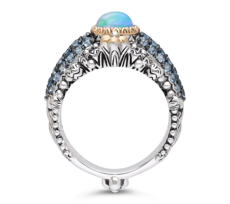 Barbara Bixby Sterling & 18K Gold Opal & TopazRing — View 2