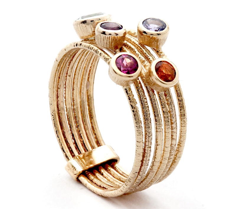 Adi Paz 14K Gold Multi-Gemstone Cocktail Ring — View 2