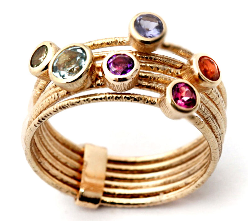 Adi Paz 14K Gold Multi-Gemstone Cocktail Ring — View 5