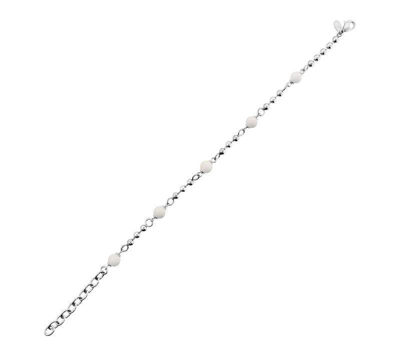 Steel By Design Adjustable Gemstone & Bead Ankle Bracelet — View 2