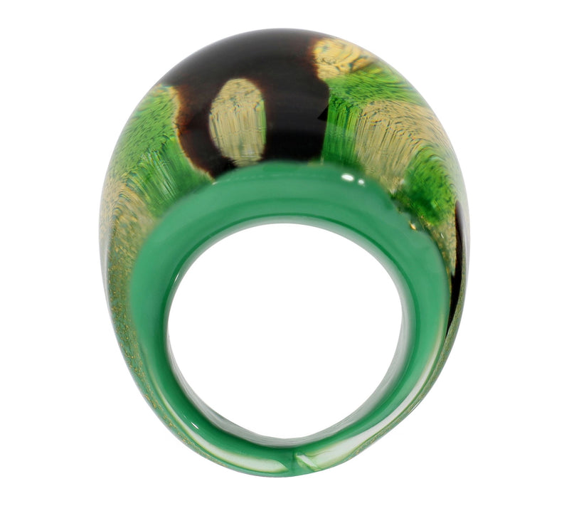 Murano Glass Colored Zig-Zag Design Ring — View 3