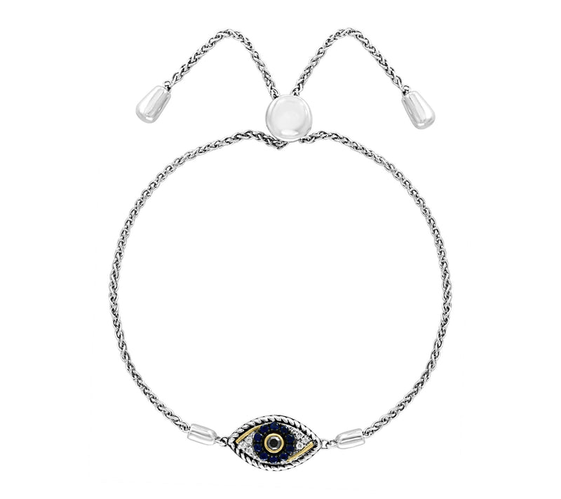 Effy Diamond & Sapphire Evil Eye Bracelet, Sterling & 18K Gold — Main view