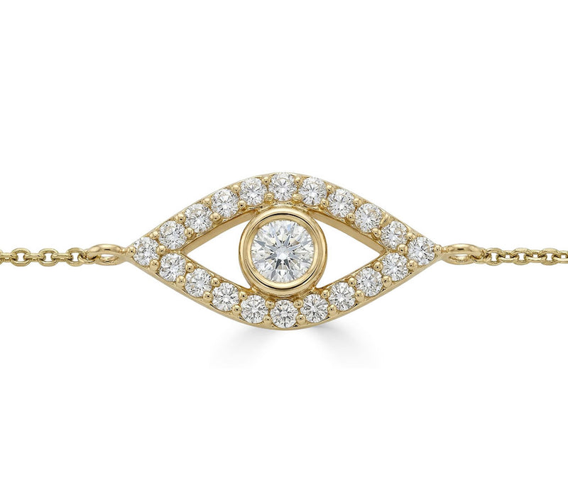 Vida Lab Diamonds 0.55 cttw Evil Eye Bracelet,14K Gold — View 2