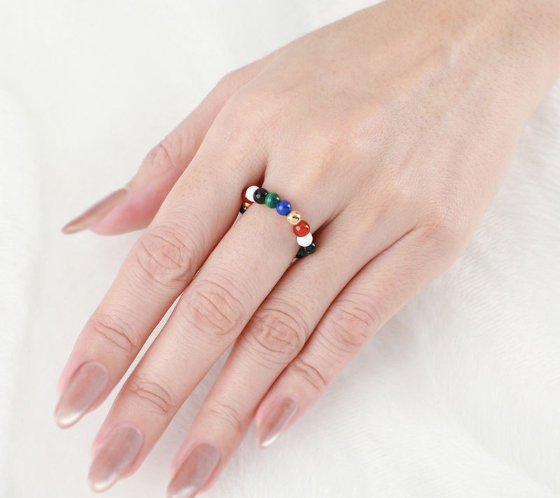 Elyse Ryan 14K Gold Clad Multi-Gemstone BeadedRing — View 4