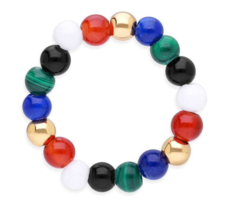 Elyse Ryan 14K Gold Clad Multi-Gemstone BeadedRing — View 2