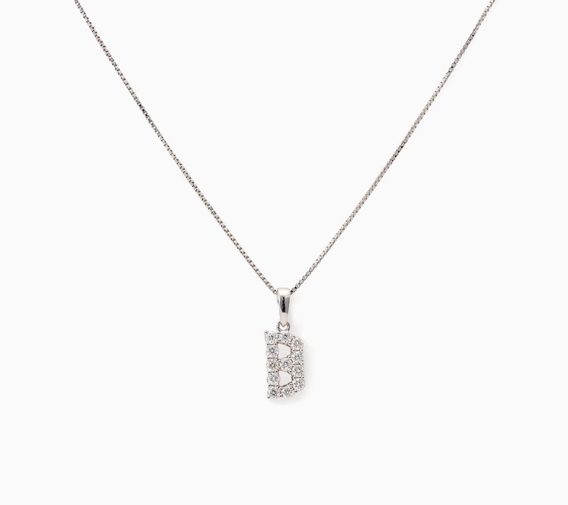 Fire Light Lab Grown Diamond 0.30 cttw Initial Pendant Silver — View 5