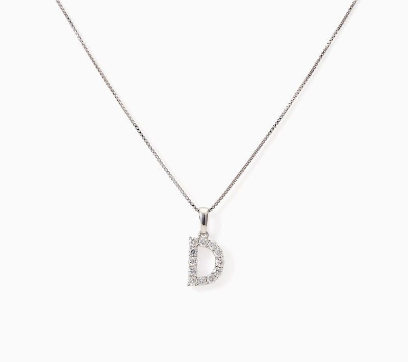 Fire Light Lab Grown Diamond 0.30 cttw Initial Pendant Silver — View 9