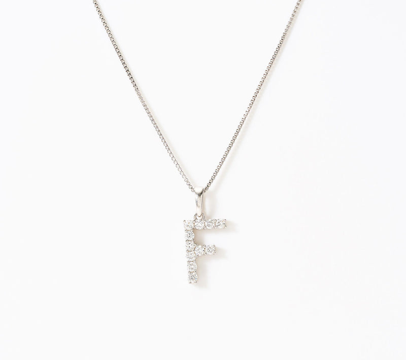 Fire Light Lab Grown Diamond 0.30 cttw Initial Pendant Silver — View 13