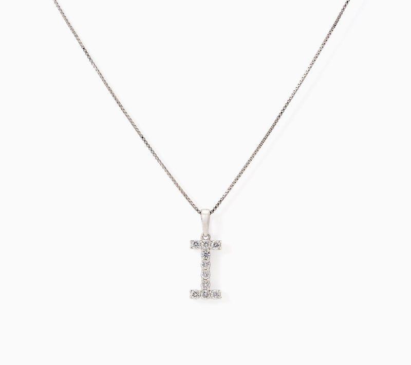 Fire Light Lab Grown Diamond 0.30 cttw Initial Pendant Silver — View 19