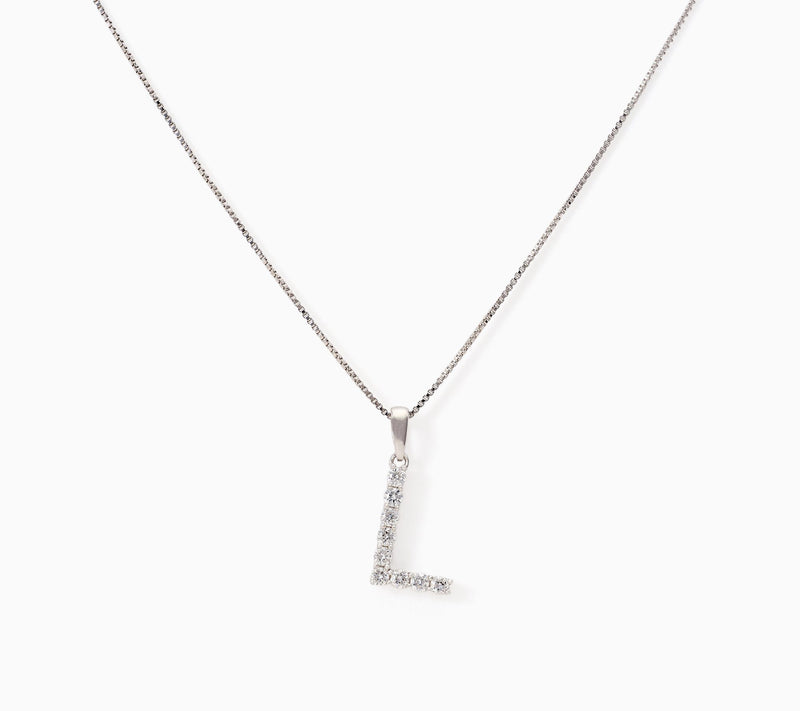 Fire Light Lab Grown Diamond 0.30 cttw Initial Pendant Silver — View 25