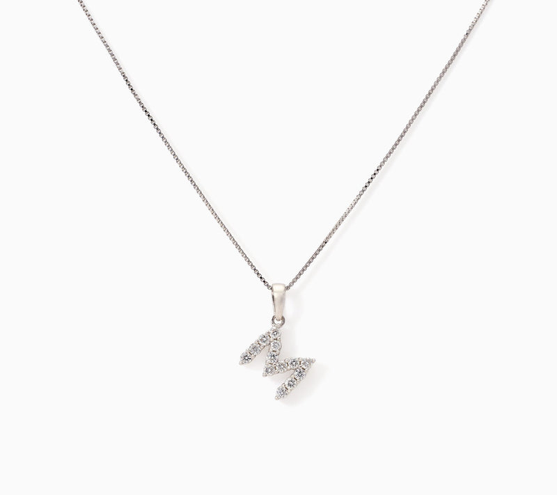 Fire Light Lab Grown Diamond 0.30 cttw Initial Pendant Silver — View 27
