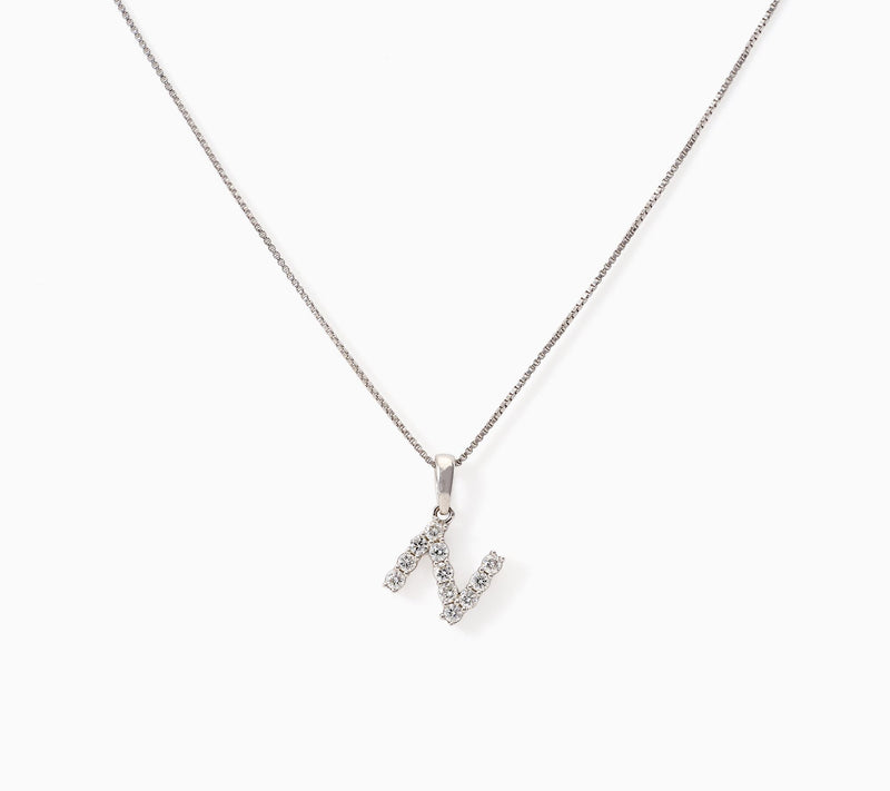 Fire Light Lab Grown Diamond 0.30 cttw Initial Pendant Silver — View 29