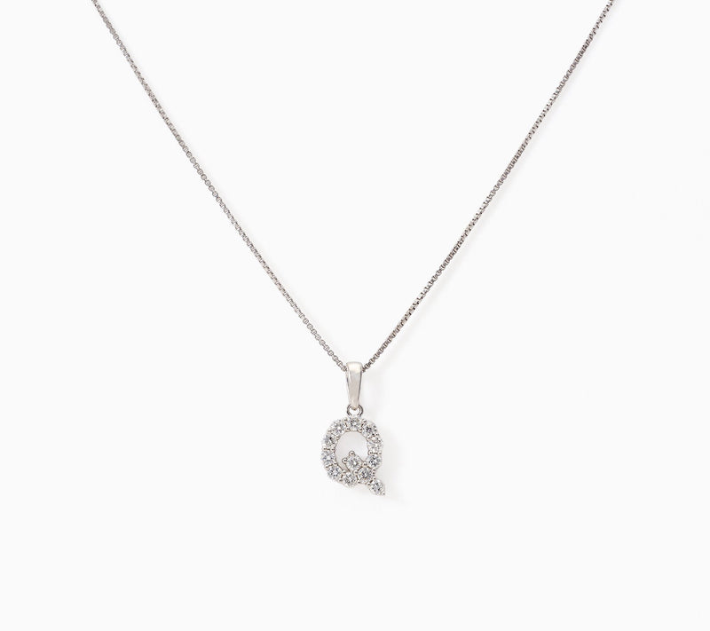 Fire Light Lab Grown Diamond 0.30 cttw Initial Pendant Silver — View 35