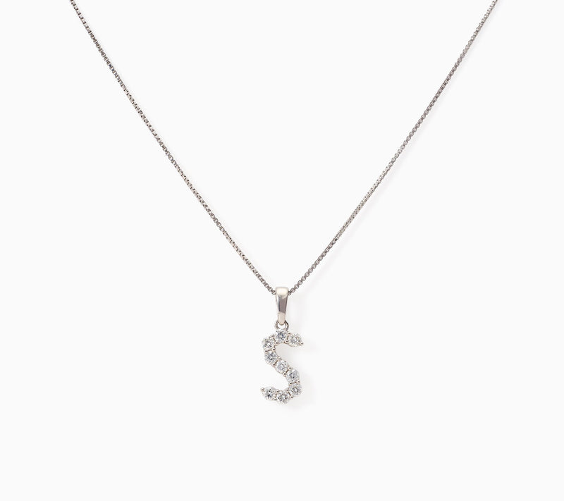 Fire Light Lab Grown Diamond 0.30 cttw Initial Pendant Silver — View 39