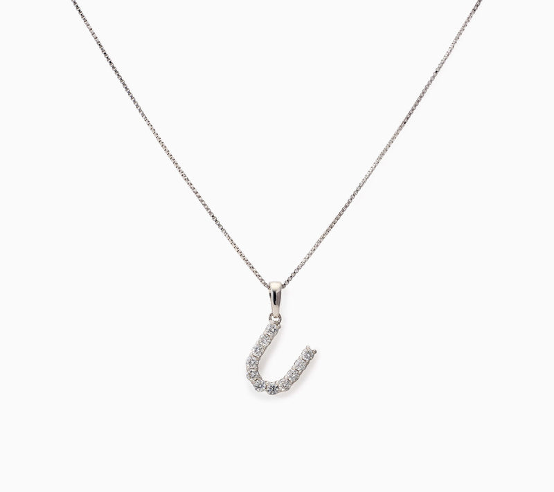Fire Light Lab Grown Diamond 0.30 cttw Initial Pendant Silver — View 43