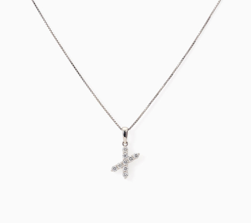 Fire Light Lab Grown Diamond 0.30 cttw Initial Pendant Silver — View 49