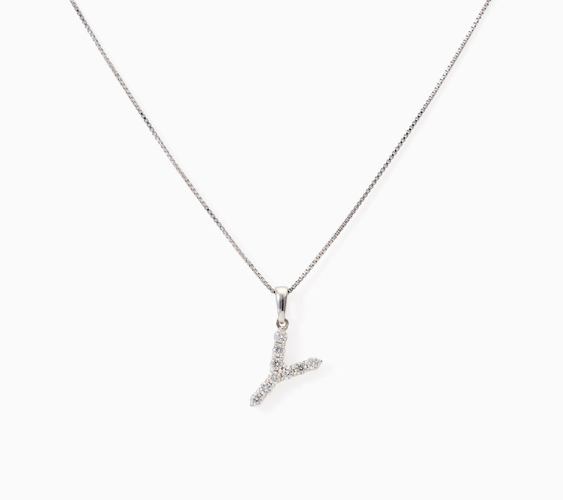 Fire Light Lab Grown Diamond 0.30 cttw Initial Pendant Silver — View 51