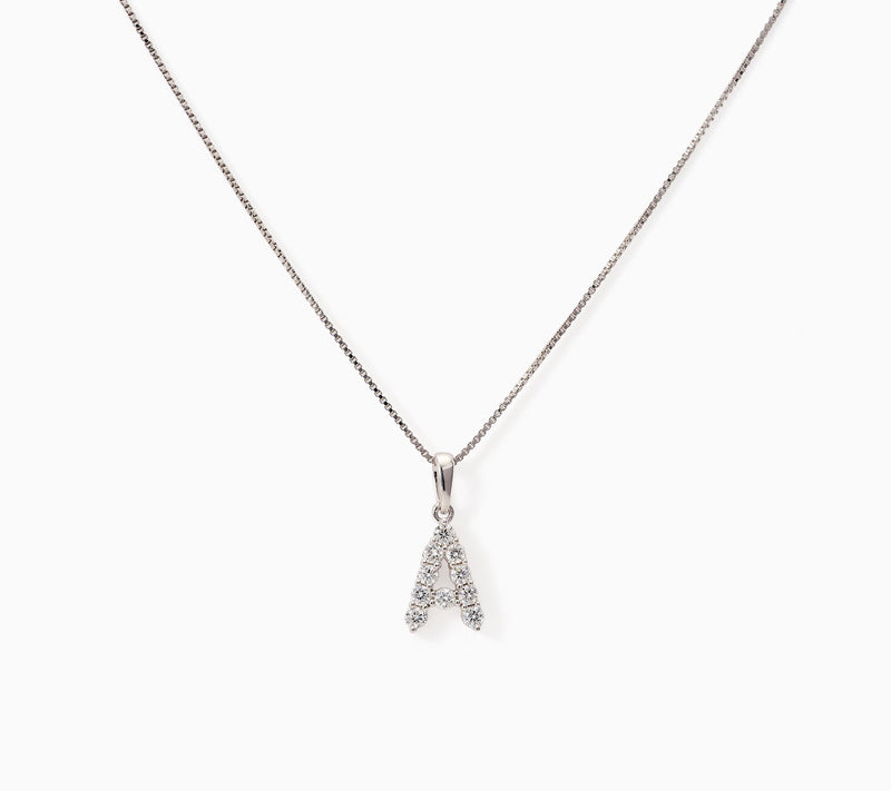 Fire Light Lab Grown Diamond 0.30 cttw Initial Pendant Silver — Main view