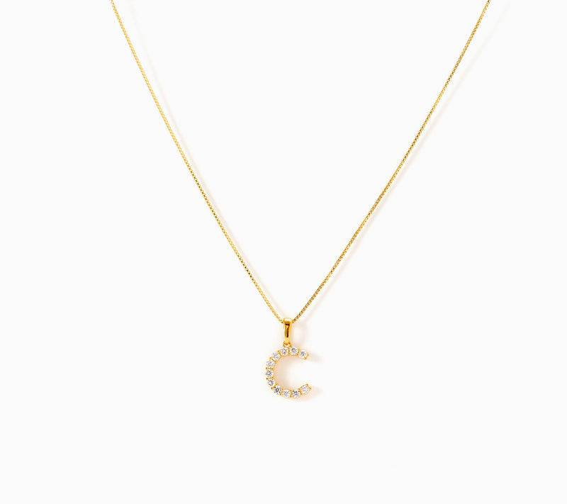 Fire Light Lab Grown Diamond 0.30 cttw Initial Pendant Gold-Plated — View 7