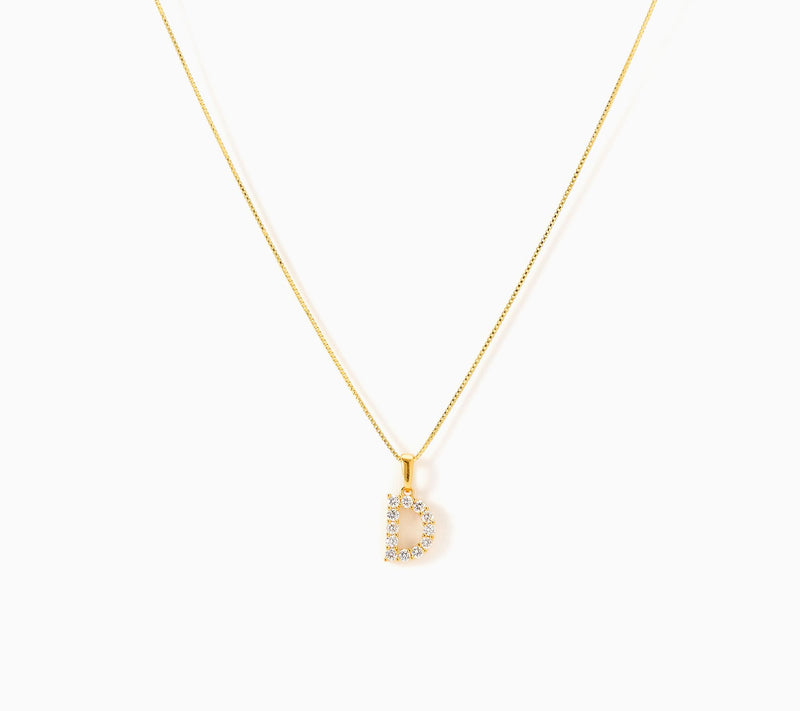 Fire Light Lab Grown Diamond 0.30 cttw Initial Pendant Gold-Plated — View 9