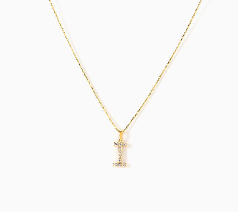 Fire Light Lab Grown Diamond 0.30 cttw Initial Pendant Gold-Plated — View 19