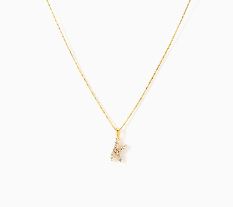Fire Light Lab Grown Diamond 0.30 cttw Initial Pendant Gold-Plated — View 23