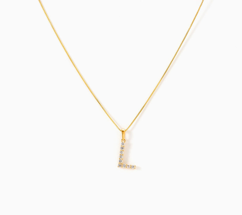 Fire Light Lab Grown Diamond 0.30 cttw Initial Pendant Gold-Plated — View 25