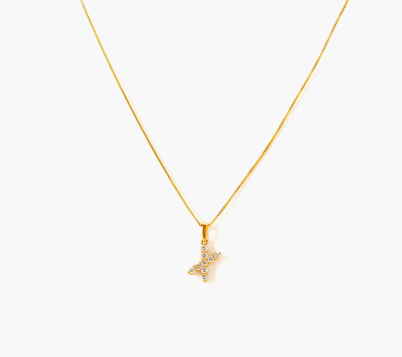 Fire Light Lab Grown Diamond 0.30 cttw Initial Pendant Gold-Plated — View 49