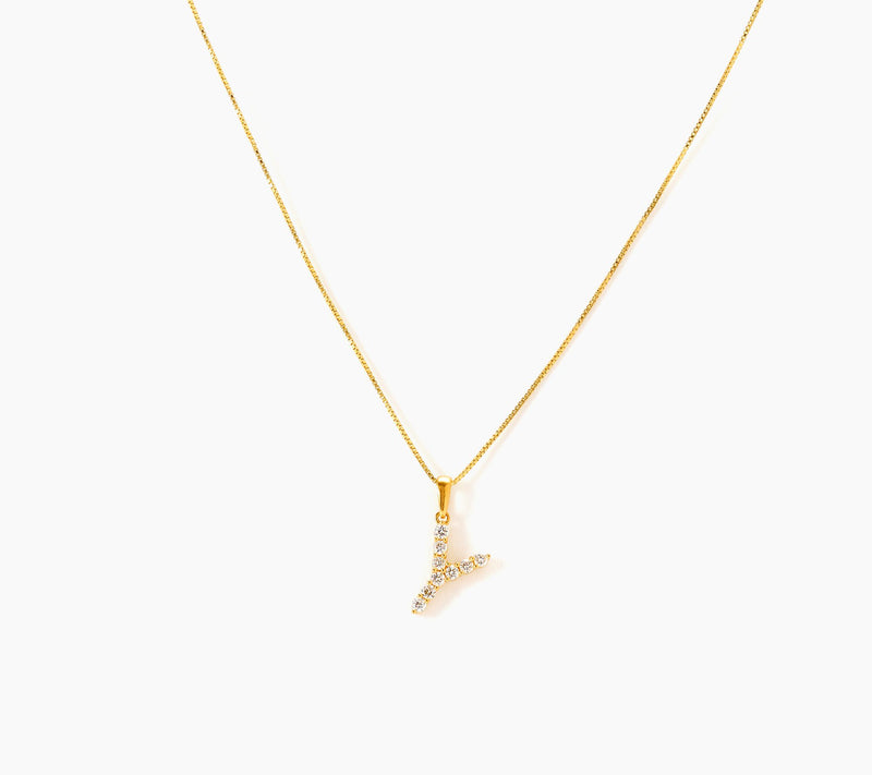 Fire Light Lab Grown Diamond 0.30 cttw Initial Pendant Gold-Plated — View 51