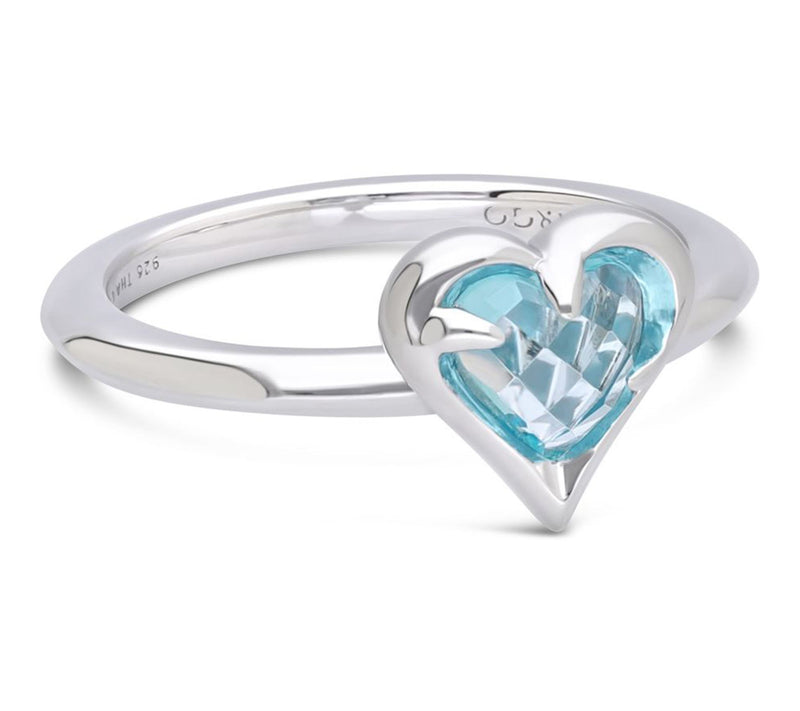 Margo Manhattan Sterling Blue Topaz Sacred Heart Ring Set — View 4