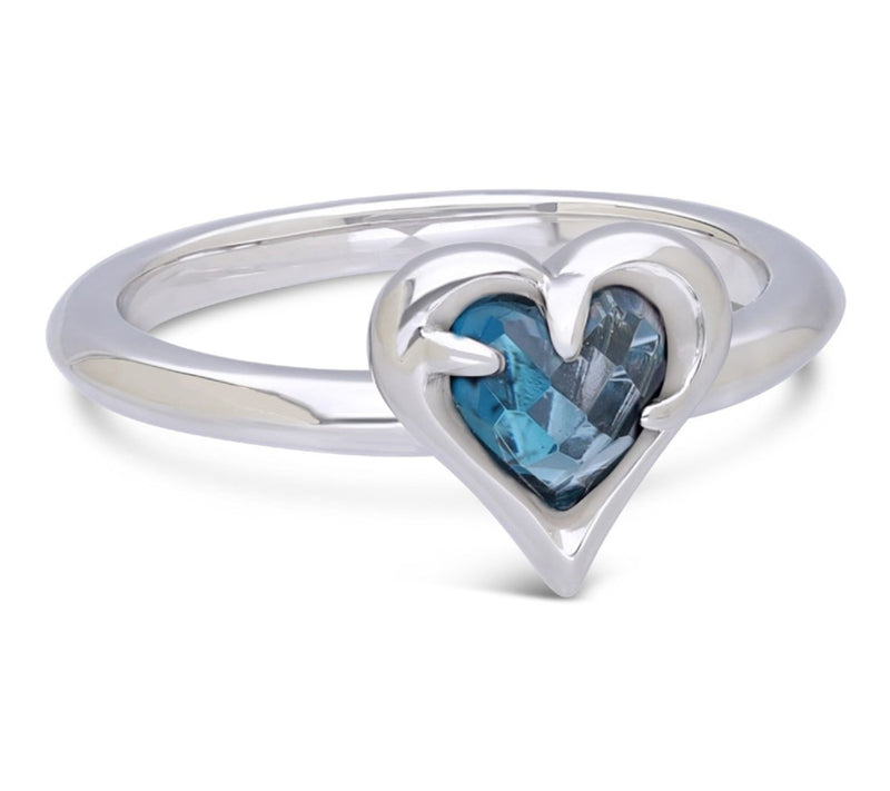 Margo Manhattan Sterling Blue Topaz Sacred Heart Ring Set — View 5