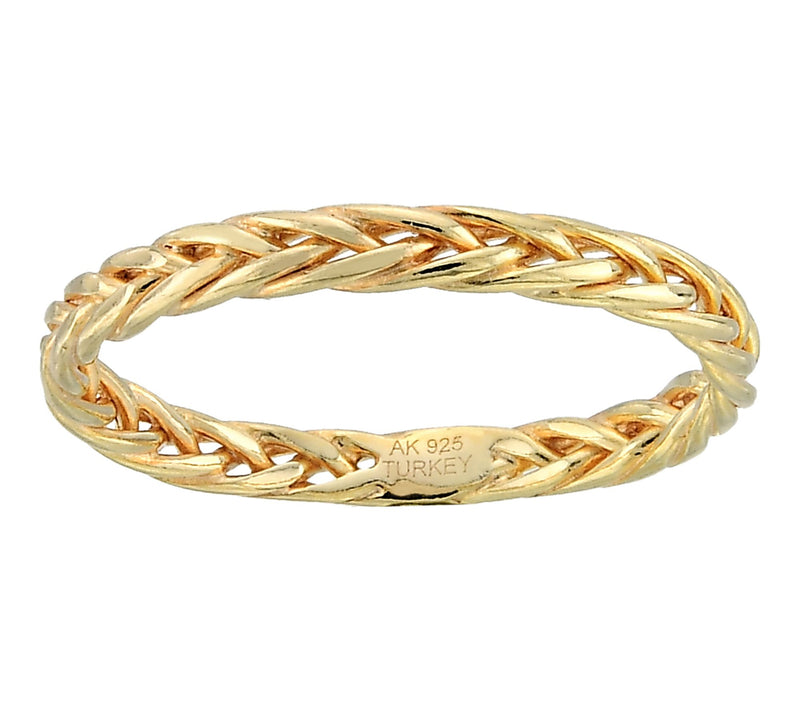 Silver Style Braided Design Band Ring, Sterling — View 2