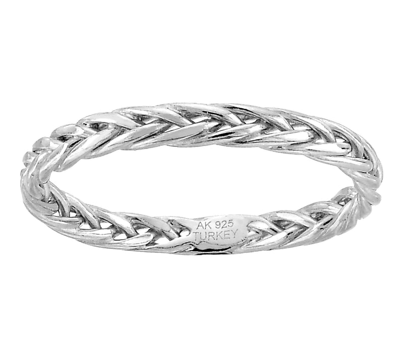 Silver Style Braided Design Band Ring, Sterling — Main view