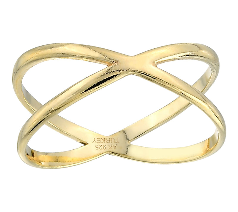 Silver Style Crisscross Design Ring, Sterling — View 6