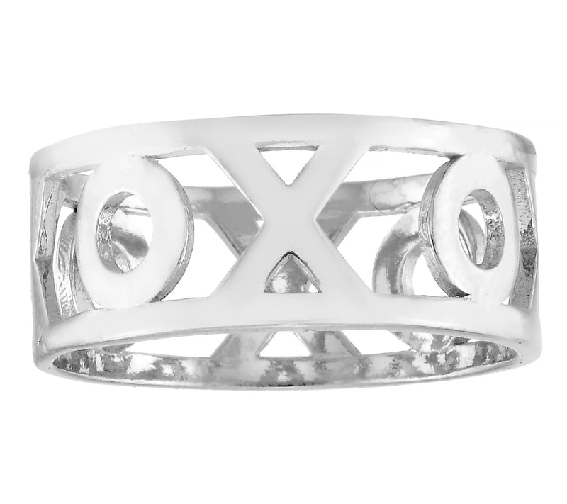 Silver Style XO Design Band Ring, Sterling — Main view
